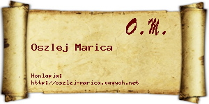 Oszlej Marica névjegykártya
